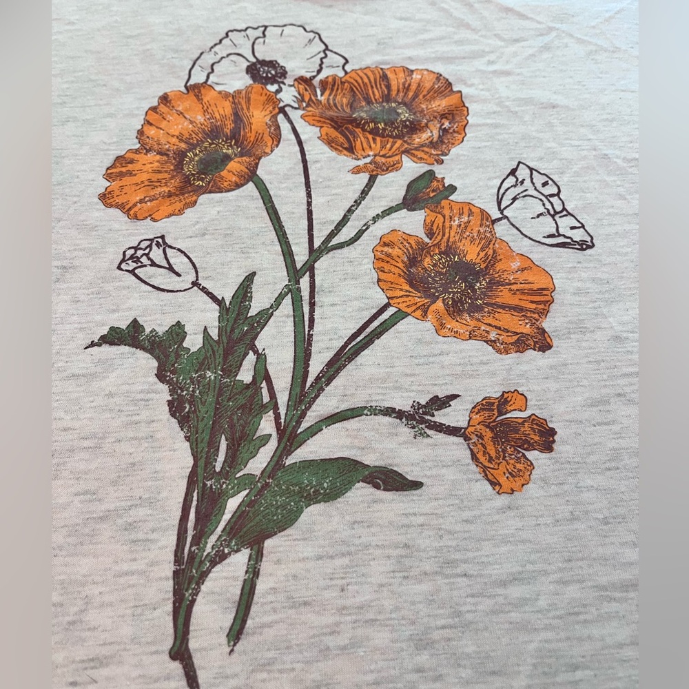 Womens XL, Floral Graphic Tee